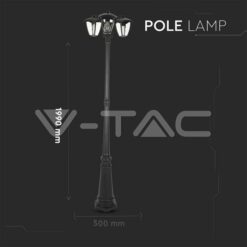 Градинска Лампа 3хе27 1990mm Черна Ip44 - 7063 VTAC-7063
