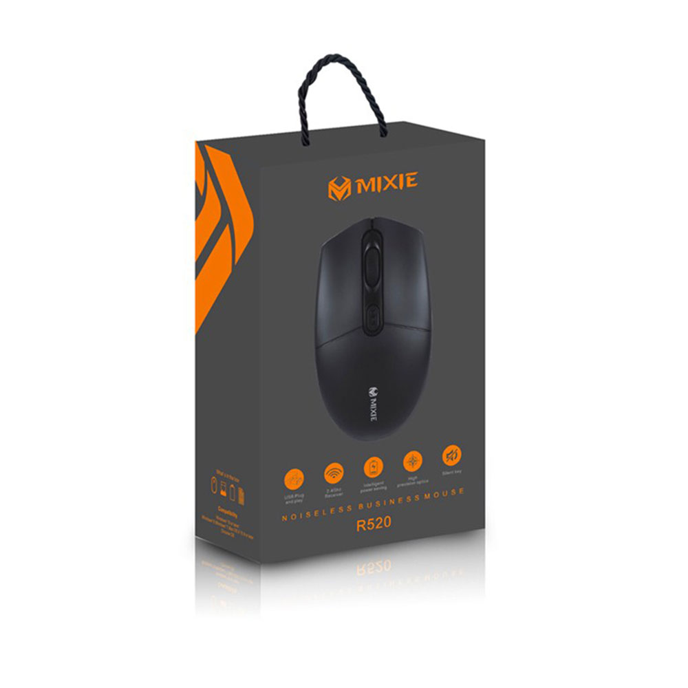 Мишка Mixie R520S, Безжична, Тиха, USB, 4D, Черен - 720 D-720 4 Мишка Mixie R520S, Безжична, Тиха, USB, 4D, Черен - 720 - Image 3