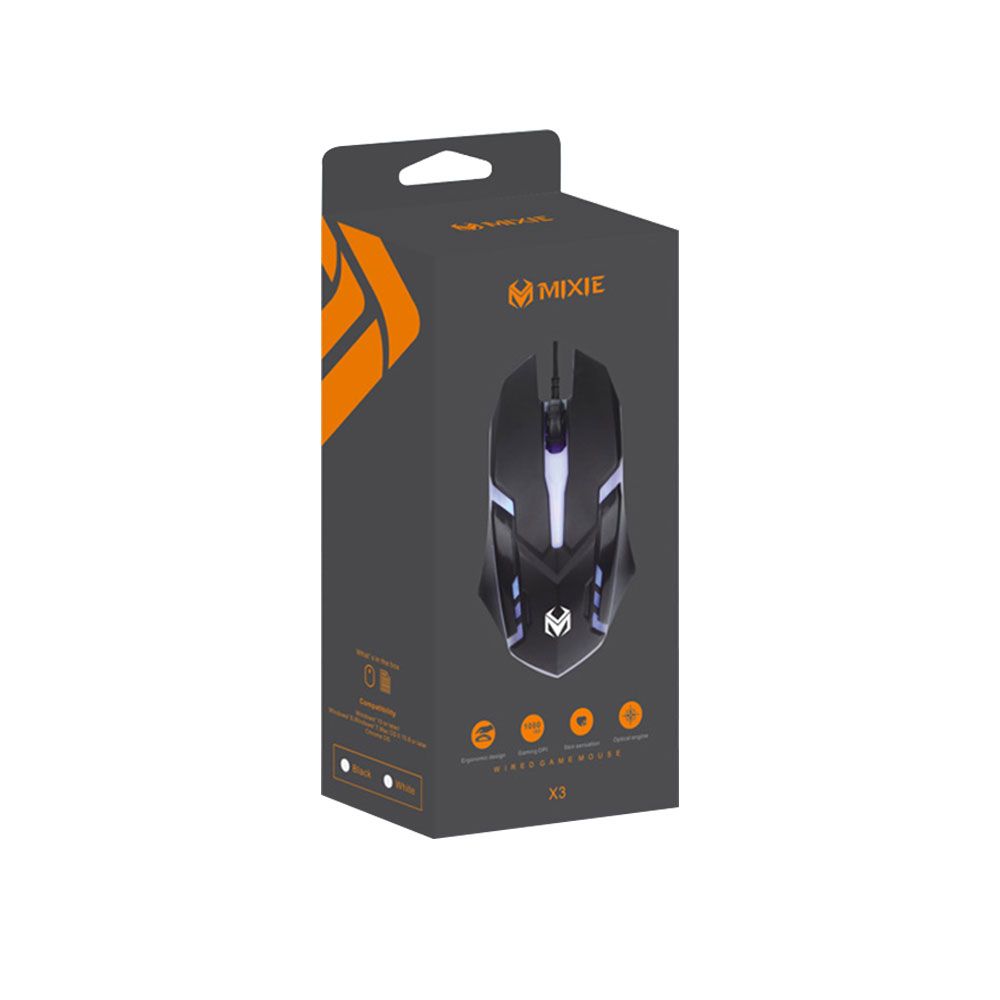 Геймърска мишка Mixie X3, Оптична, 3D, Черен - 722 D-722 4 Геймърска мишка Mixie X3, Оптична, 3D, Черен - 722 - Image 3