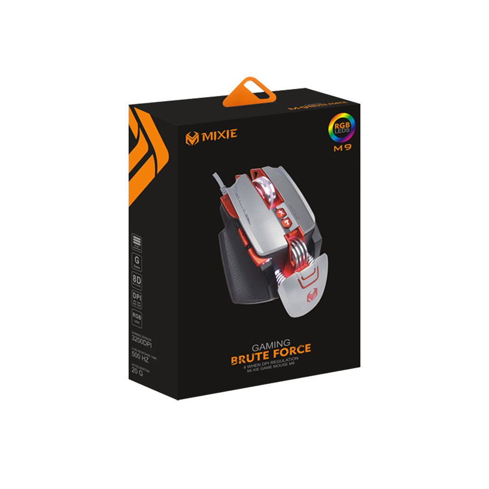 Геймърска мишка Mixie M9, Оптична, 8D, RGB, Сив - 727 D-727 5 Геймърска мишка Mixie M9, Оптична, 8D, RGB, Сив - 727 - Image 3