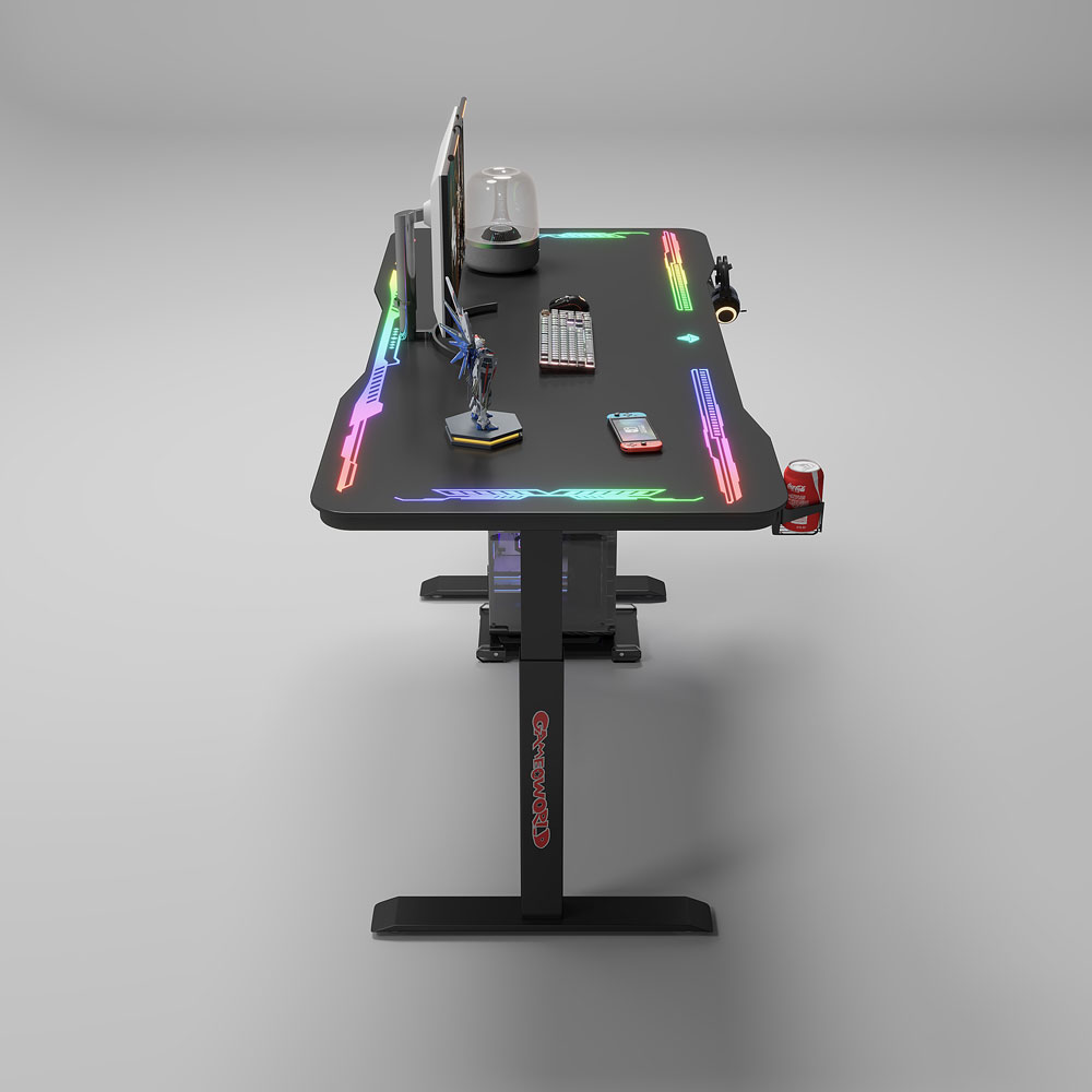 Геймърско бюро No brand Y109, 4 в 1, RGB, Черен - 74009 D-74009 7 Геймърско бюро No brand Y109, 4 в 1, RGB, Черен - 74009 - Image 6