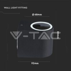 Фасаден Аплик 1хgu10 Алуминий Кръг Ip44 - 7508 VTAC-7508