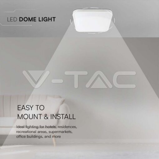 48w Led Плафон 6500k Квадрат Бял Ip44 - Image 9