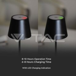 Led 2w Настолна Лампа 4400ma 3000k Ip54 Черен-Sku:7652 VTAC-7652