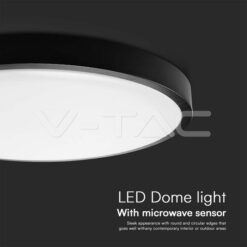 24w Плафон Мик.Сензор 4000k Кръг Черен Ip44 VTAC-76701