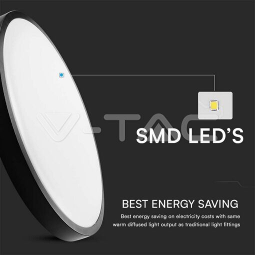24w Плафон Мик.Сензор 4000k Кръг Черен Ip44 - Image 8