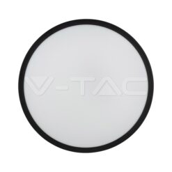 24w Плафон Мик.Сензор 4000k Кръг Черен Ip44 VTAC-76701