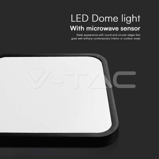 36w Плафон Мик.Сензор 4000k Квад.Черен Ip44 - Image 7
