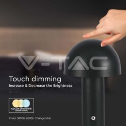 Led Настолна Лампа 1800mah Батерия 150x250 3 В 1 Черно Тяло VTAC-7898