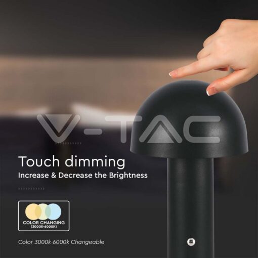 Led Настолна Лампа 1800mah Батерия 150x250 3 В 1 Черно Тяло - Image 3