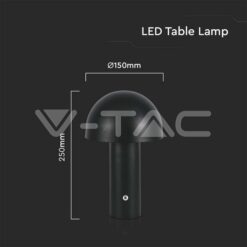 Led Настолна Лампа 1800mah Батерия 150x250 3 В 1 Черно Тяло VTAC-7898