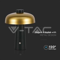 3w Led Настолна Лампа 1800mah Златно С Черно 3000к VTAC-7946