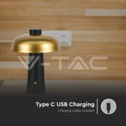 3w Led Настолна Лампа 1800mah Златно С Черно 3000к VTAC-7946