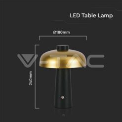 3w Led Настолна Лампа 1800mah Златно С Черно 3000к VTAC-7946