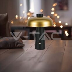 3w Led Настолна Лампа 1800mah Златно С Черно 3000к VTAC-7946