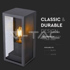 Стенна Лампа 1хe27 Черна Прозрачна - 8517 VTAC-8517