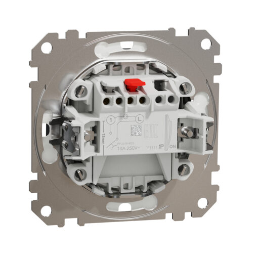 SDD214132 IP44 Еднополюсен пуш бутон със символ осветление Sedna Design & Elements, 10А 250V, антрацит, безвинтово свързване - Image 3