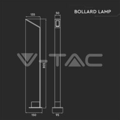 7w Led Наземна Градинска Ip54 Сива 4000k VTAC-8681