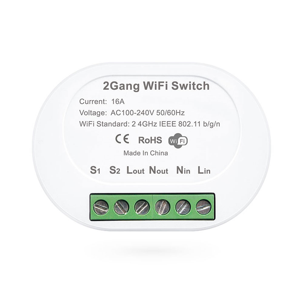 Смарт превключвател No brand PST-TMW02, 2 канала, 220V, 16A, Wi-Fi, Tuya Smart, Бял - 91022 D-91022 6 Смарт превключвател No brand PST-TMW02, 2 канала, 220V, 16A, Wi-Fi, Tuya Smart, Бял - 91022 - Image 4