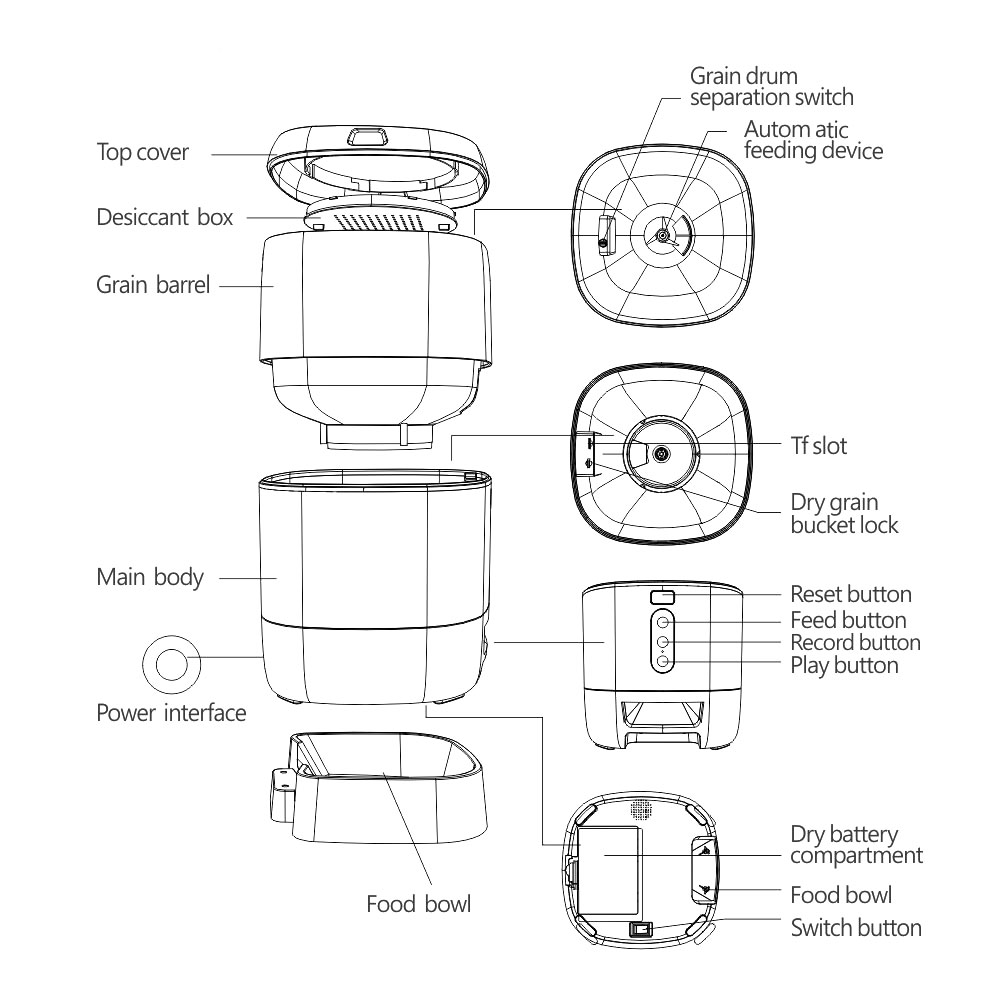 Смарт хранилка No brand PST-FD-BL3, За домашни любимци, Wi-Fi, Tuya Smart, Бял - 91040 D-91040 8 Смарт хранилка No brand PST-FD-BL3, За домашни любимци, Wi-Fi, Tuya Smart, Бял - 91040 - Image 7