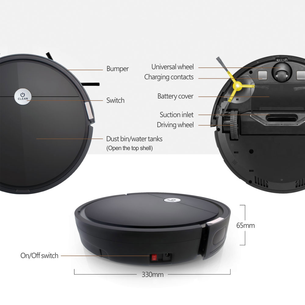 Робот прахосмукачка No brand PST-M1, Wi-Fi, Tuya Smart, Черен - 91041 D-91041 8 Робот прахосмукачка No brand PST-M1, Wi-Fi, Tuya Smart, Черен - 91041 - Image 7