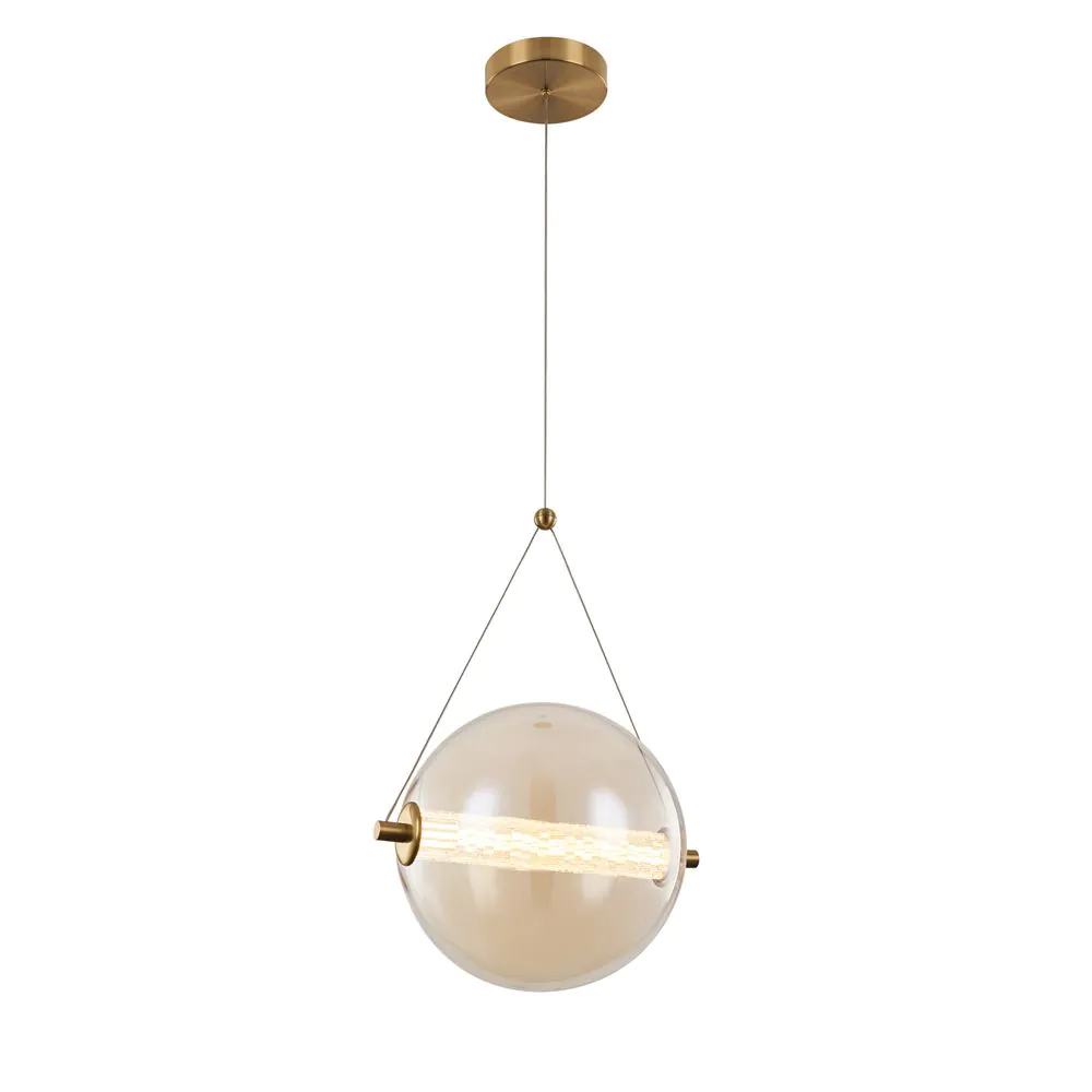 SPLENDOR LED ПЕНДЕЛ 9W 3000K, МЕСИНГ + КОНЯК