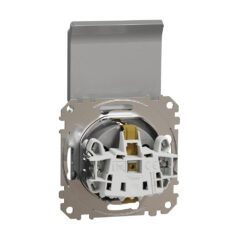SDD113023 Sedna Design & Elements Контакт шуко с капак и детска защита, 2P+E винтово свързване 16А 250V алуминий SE-SDD113023
