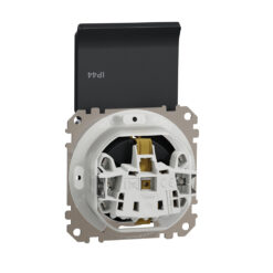 SDD214023 Sedna Design & Elements IP44 Контакт шуко с капак и детска защита, 2P+E винтово свързване 16А 250V антрацит SE-SDD214023