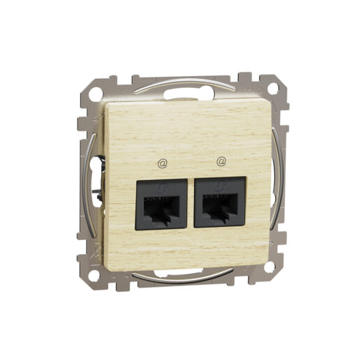 SDD180462 Sedna Design & Elements Двойна Информационна Розетка CAT 6 UTP, RJ45, бреза