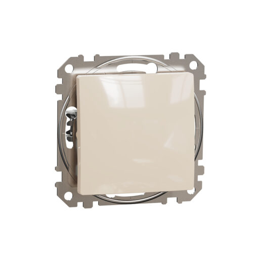 SDD112116 Девиаторен пуш бутон Sedna Design & Elements, 10А 250V, крем, безвинтово свързване