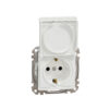SDD211024 Sedna Design & Elements IP44 Контакт шуко с капак и детска защита, 2P+E безвинтово свързване 16А 250V бял SE-SDD212024