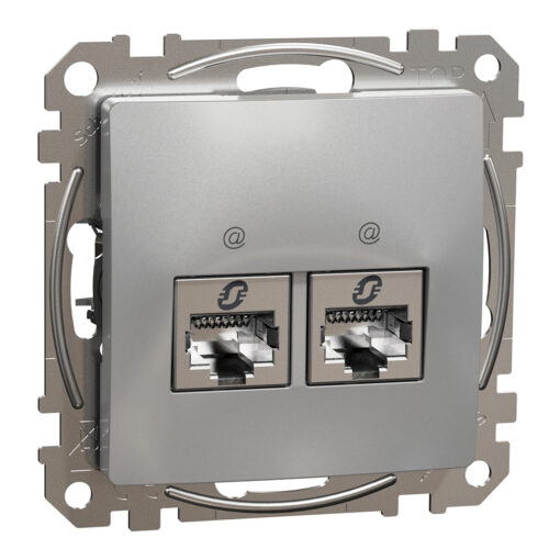 SDD113467S Sedna Design & Elements Двойна Информационна Розетка CAT 6A STP, RJ45, алуминий
