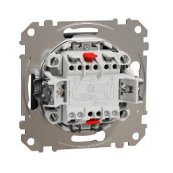 SDD114107L Кръстат ключ със син индикатор Sedna Design & Elements, 10А 250V, безвинтово свързване, антрацит SE-SDD114107L