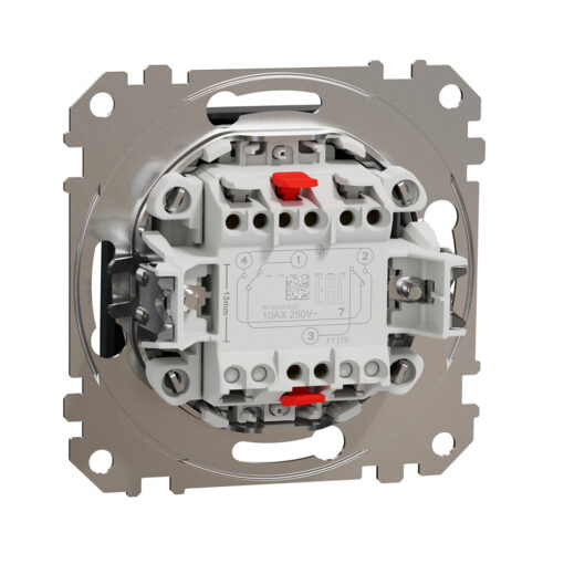 SDD114107L Кръстат ключ със син индикатор Sedna Design & Elements, 10А 250V, безвинтово свързване, антрацит - Image 3