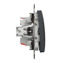 SDD114107L Кръстат ключ със син индикатор Sedna Design & Elements, 10А 250V, безвинтово свързване, антрацит SE-SDD114107L