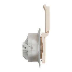 SDD212024 Sedna Design & Elements IP44 Контакт шуко с капак и детска защита, 2P+E безвинтово свързване 16А 250V крем SE-SDD212024
