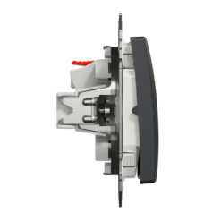 SDD214132 IP44 Еднополюсен пуш бутон със символ осветление Sedna Design & Elements, 10А 250V, антрацит, безвинтово свързване SE-SDD214132
