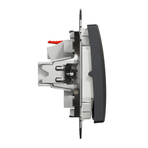 SDD214132 IP44 Еднополюсен пуш бутон със символ осветление Sedna Design & Elements, 10А 250V, антрацит, безвинтово свързване - Image 4
